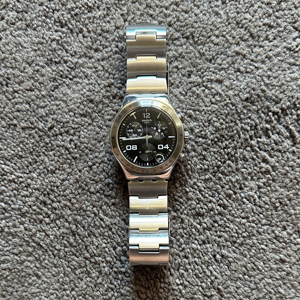 Swatch Silver and Black Watch